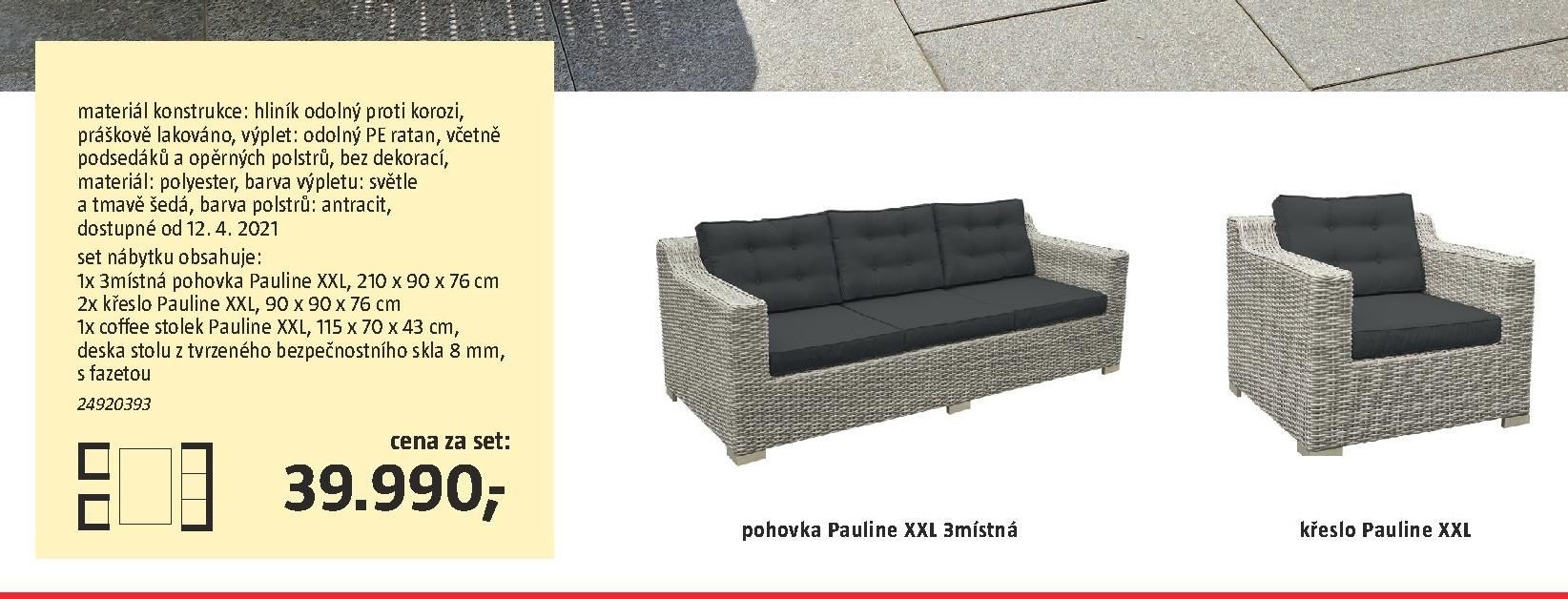 Lounge set nábytku Pauline XXL