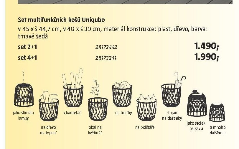 Set multifunkčních košů Uniquo set 2+1