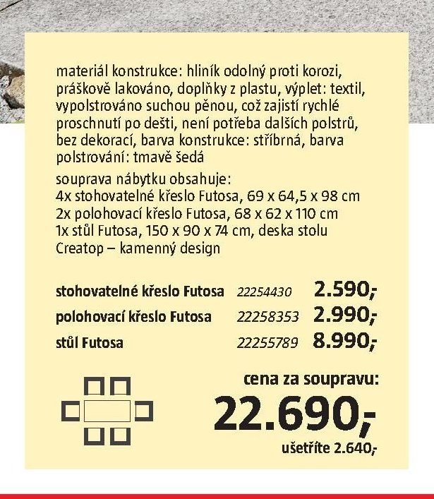 Souprava nábytku Futosa (celá sada)