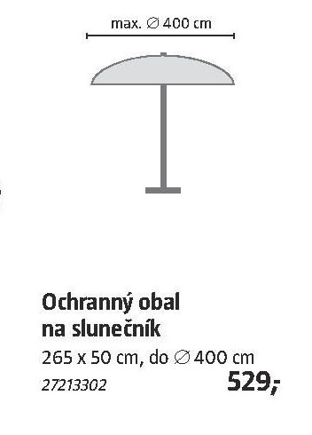 Ochranný obal na slunečník 265 x 50 cm, do 400 cm