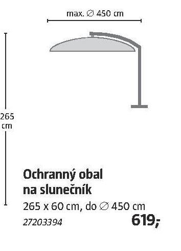 Ochranný obal na slunečník 265 x 60 cm, do 450 cm