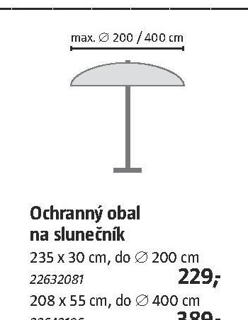 Ochranný obal na slunečník 235 x 30 cm, do 200 cm