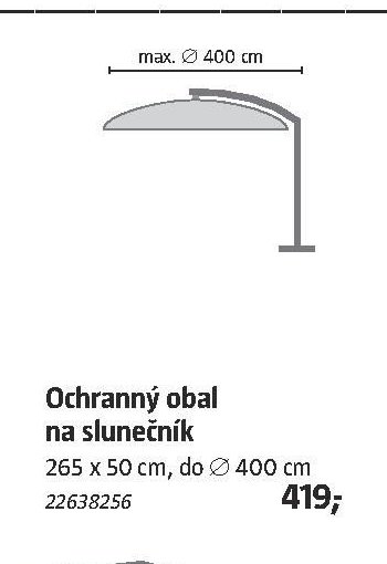 Ochranný obal na slunečník 265 x 50 cm, do 400 cm