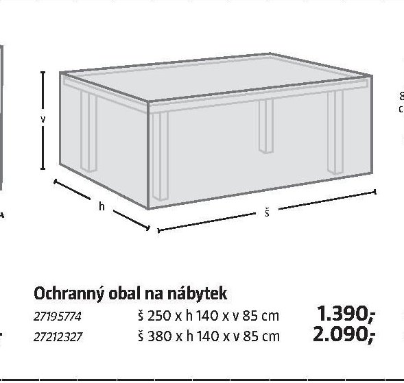 Ochranný obal na nábytek (250x140x85)