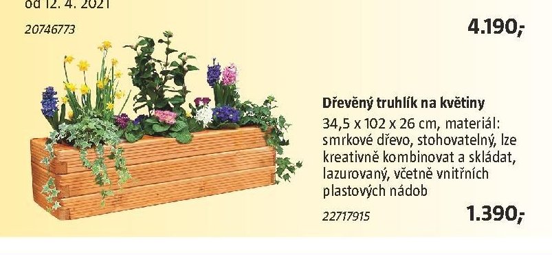 Dřevěný truhlík na květiny