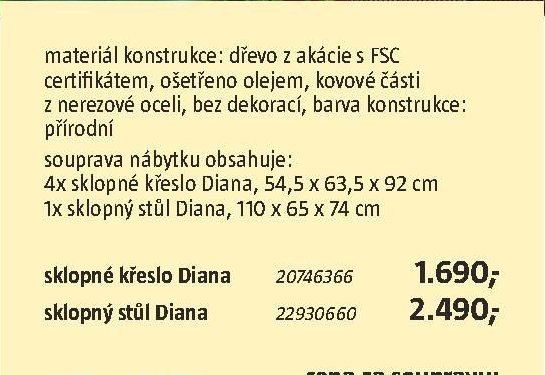 sklopné křeslo Diana