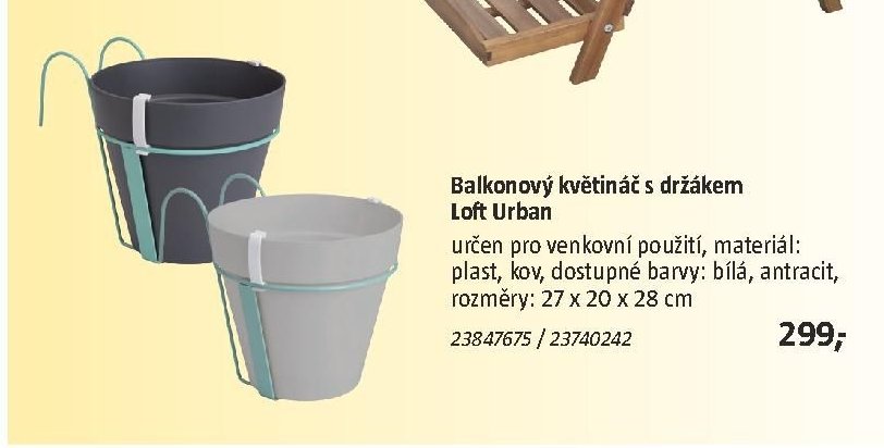 Balkonový květináč s držákem Loft Urban