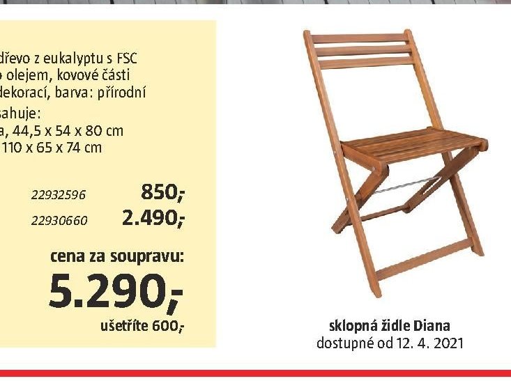 sklopná židle Diana