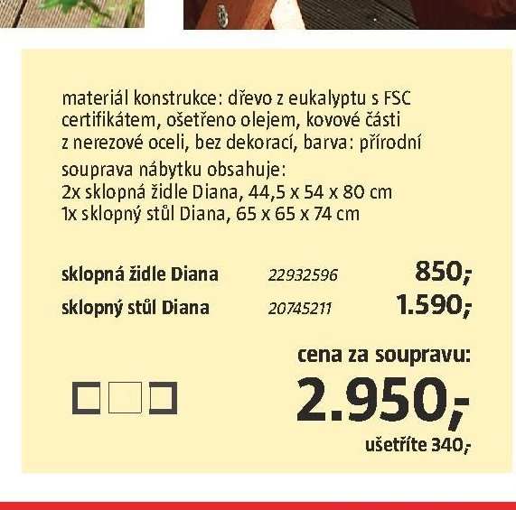 Balkonová souprava Diana