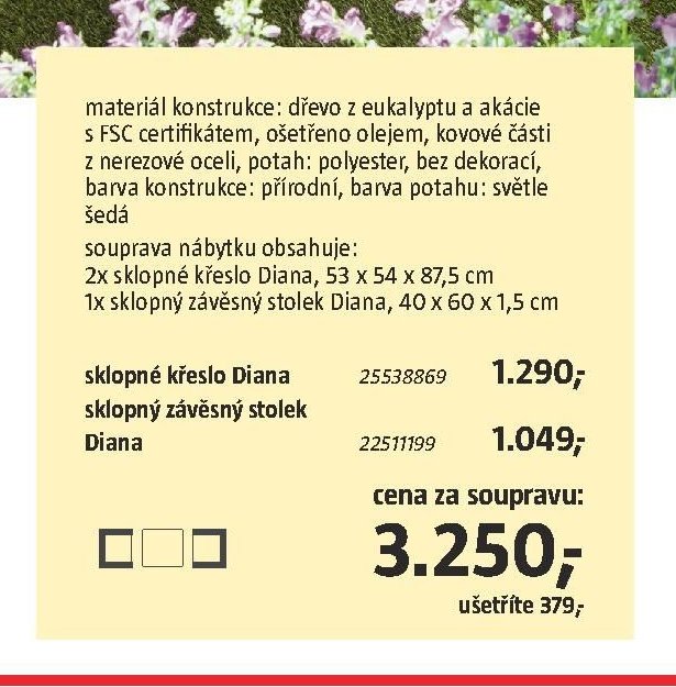 Balkonová souprava Diana