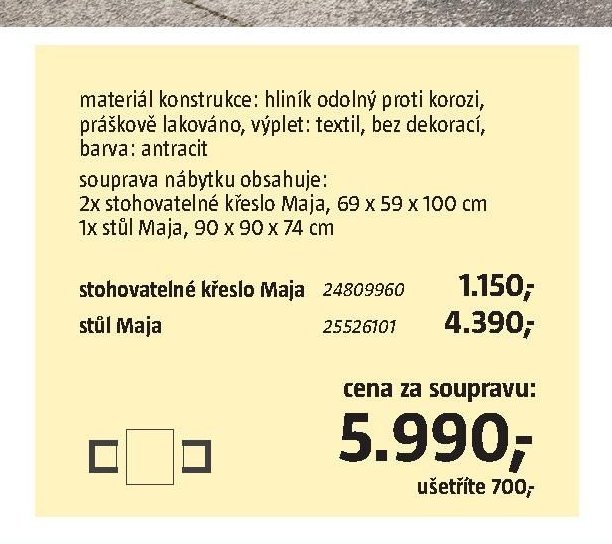 Balkonová souprava Maja