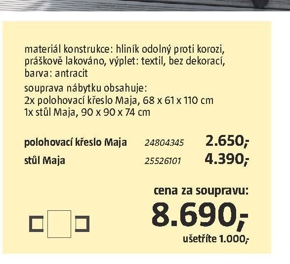 Balkonová souprava Maja