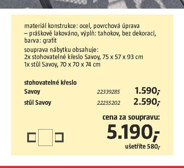 Balkonová souprava Savoy