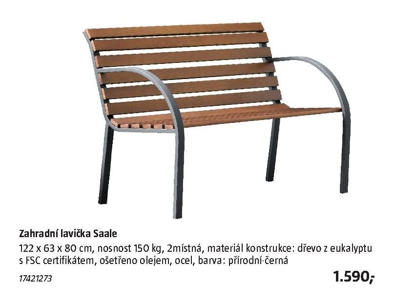 Zahradní lavička Saale