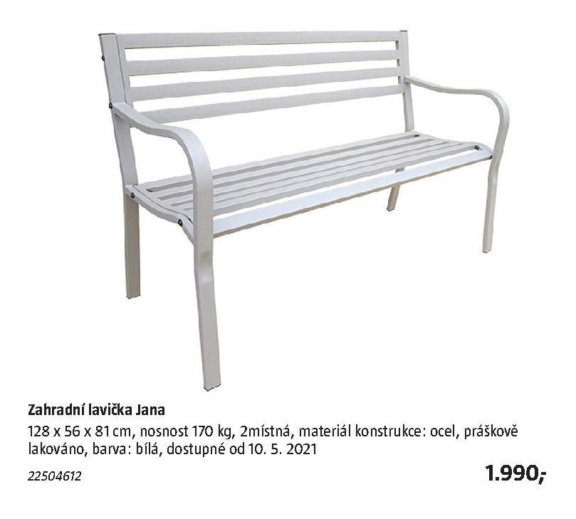 Zahradní lavička Jana