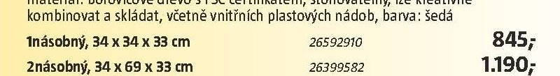 Dřevěný truhlík na květiny Quartet 1násobný