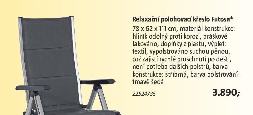 Relaxační polohovací křeslo Futosa