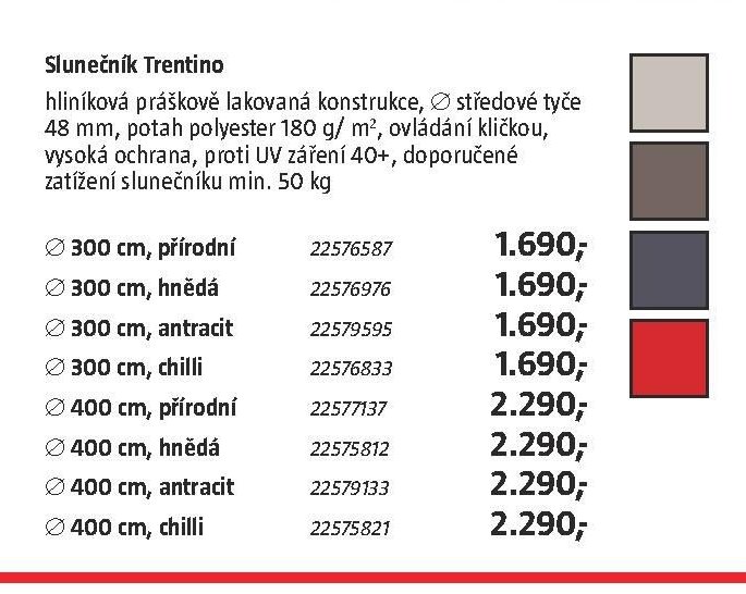 Slunečník Trentino