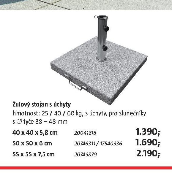 Žulový stojan s úchyty