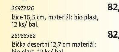 lžíce 16,5 cm, materiál: bio plast, 12 ks/ bal.