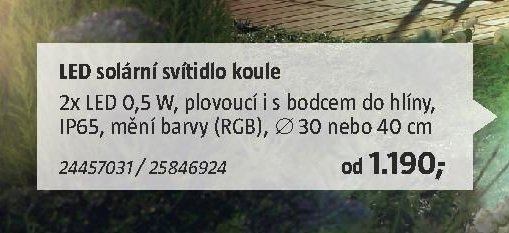 LED solární svítidlo koule