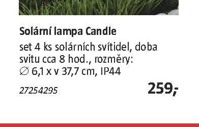 Solární lampa Candle