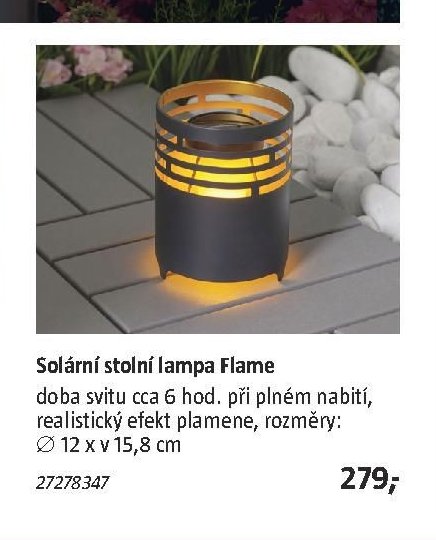Solární stolní lampa Flame