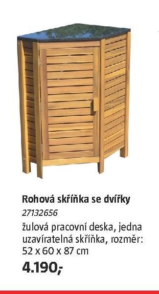 Rohová skříňka se dvířky