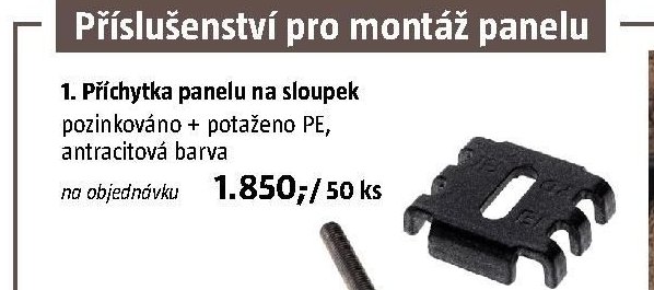 Příchytka panelu na sloupek