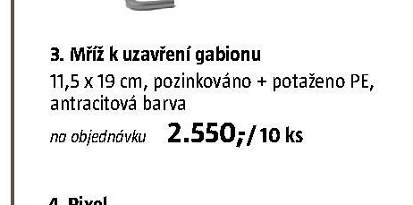 Mříž k uzavření gabionu