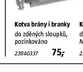 Kotva brány i branky do zděných sloupků, pozinkováno
