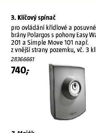3. Klíčový spínač
