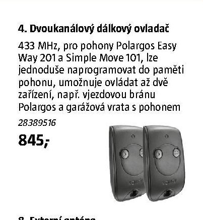4. Dvoukanálový dálkový ovladač