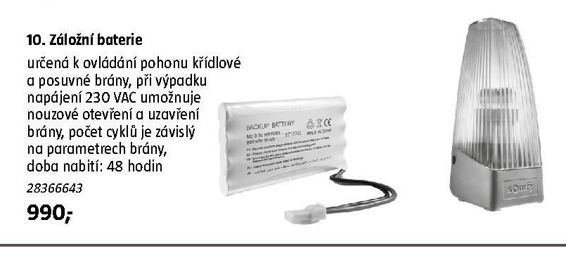 10. Záložní baterie