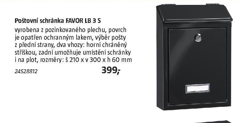 Poštovní schránka FAVOR LB 3 S