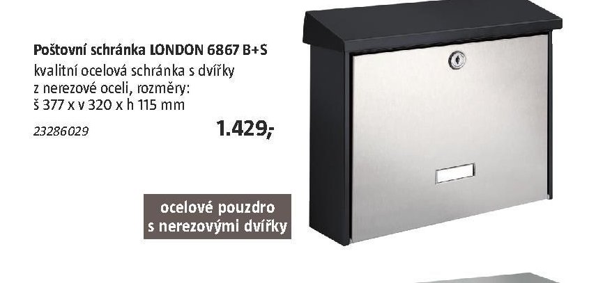 Poštovní schránka LONDON 6867 B+S
