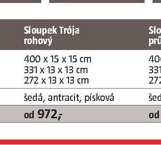 Sloupek Trója rohový