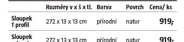 Sloupek T profil