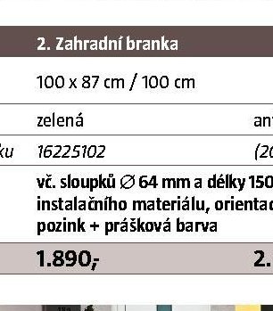 Zahradní branka zelená