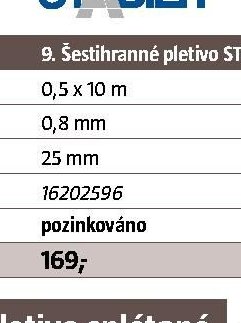 Šestihranné pletivo STABILIT - zinek