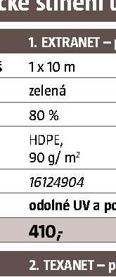 EXTRANET – plotová clona tkaná, 1 x 10 m, zelená