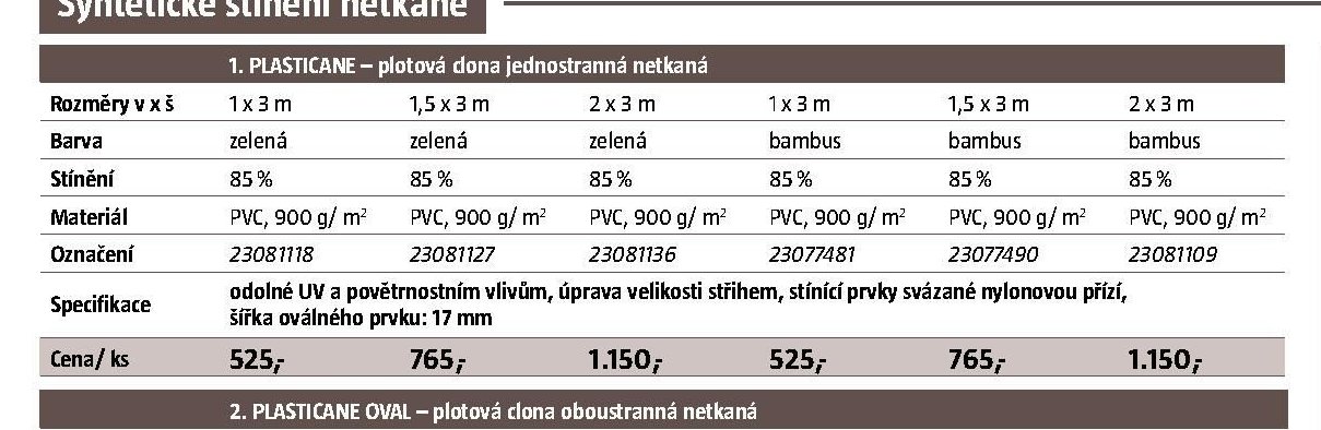 PLASTICANE - plotová clona jednostranná netkaná