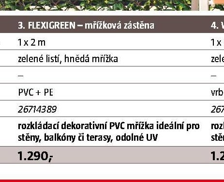 FLEXIGREEN – mřížková zástěna 1x2m zelené listí