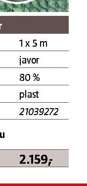 Zástěna javor 1x5m