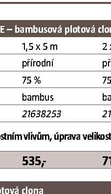 BAMBOOCANE – bambusová plotová clona