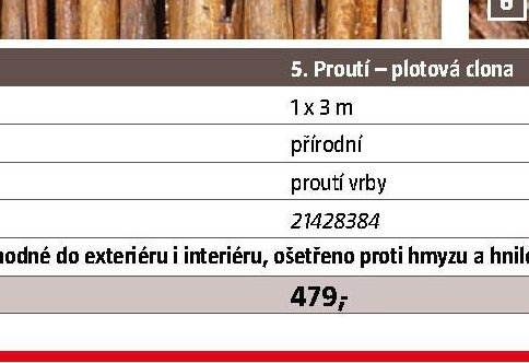 Proutí – plotová clona