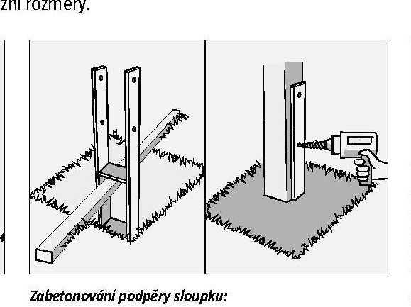 Zabetonování podpěry sloupku