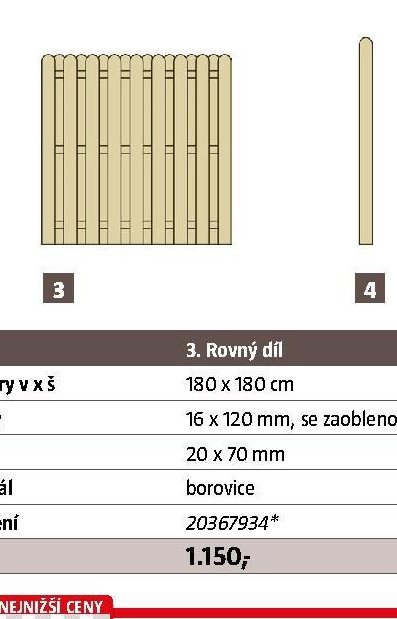 Zástěna Starnberg - 3. Rovný díl