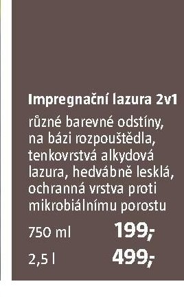 Impregnační lazura 2v1, 750 ml