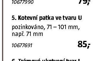 5. Kotevní patka ve tvaru U 71 - 101 mm